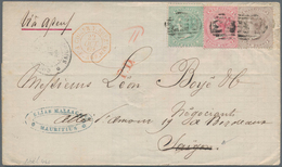 Mauritius: 1869, QV 1d, 4d And 6d Canc. "B53" To Folded Envelope W. On Reverse "MAURITUS JY 2 69" Vi - Maurice (...-1967)