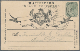 Mauritius: 1896/1897. Mauritius Inland Postcard With Queen Victoria 2c Green Cancelled Beau Bassin A - Maurice (...-1967)