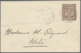 Mauritius: 1910/1919. Calling Card Size Small Postal Stationery Envelope 2c Brown Addressed To Moka - Mauricio (...-1967)