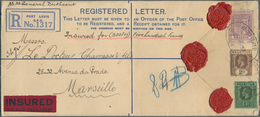 Mauritius: 1932, Registration Envelope 20 C. Uprated KGV 1 R., 2 C. Tied Oval "REGISTERED G.P.O. MAU - Mauritius (...-1967)