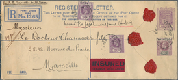 Mauritius: 1932, Registration Envelope 20 C. Uprated KGV 20 C. (2) Tied Oval "REGISTERED G.P.O. MAUR - Maurice (...-1967)