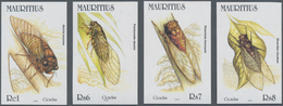 Mauritius: 2002. Complete Set "Cicadas" (4 Values) In IMPERFORATE Single Stamps Showing Four Differe - Maurice (...-1967)