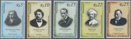 Mauritius: 2008. Complete Set "Writers" (5 Vakues) In IMPERFORATE Single Stamps Showing B. De St Pie - Mauritius (...-1967)