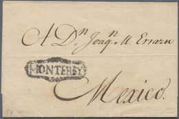 Mexiko: 1839, "MONTEREY" Ideal Buckle Cancel On Folded Letter To Mexico Without Text - Mexique