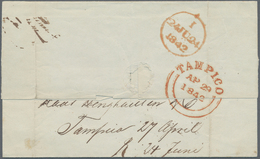 Mexiko: 1842, Folded Letter From British Post Office "TAMPICO AP 29 1842" Taxed "2/3" With LONDON Ar - Mexique