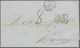 Mexiko: 1857, Maritime Mail Cover From Veracruz To Bordeaux In France, On Reverse British P.O. Split - México