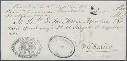 Mexiko: 1860, "ADMON PRAL. DE CORREOS DE QUERETARO" Rare Oval Handstamp And Tiara-seal Cancel On A F - Mexique