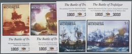 Mikronesien: 2005, 200th Anniversary Of The Sea Battle Of Trafalgar Complete IMPERFORATE Set Of Four - Micronésie