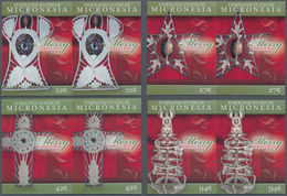 Mikronesien: 2008, Christmas (Christmas Tree Decorations) Complete Set Of Four In Horizontal IMPERFO - Micronesia