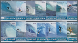 Mikronesien: 2009, Definitive Issue 'Surfing At Pohnpei' Complete Perforate And IMPERFORATE Sets Of - Micronésie