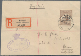 Neuguinea - N.W. Pacific Islands: 1917, 2s. Brown, Inverted Watermark, Single Franking On Registered - Papua Nuova Guinea