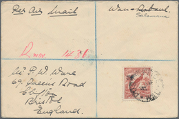 Neuguinea: 1932, 2 Sh. AIRMAIL OVERPRINT On Registered FIRST FLIGHT LETTER "WAN-SALAMANA 13.Jan.32" - Papoea-Nieuw-Guinea