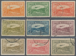 Neuguinea: 1939, Bulolo Goldfields Airmail Issue Complete Set Of 14 To £1 Olive-green, Good To Fine - Papua New Guinea