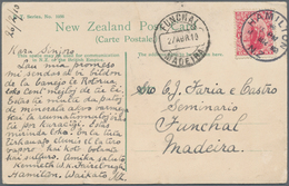 Neuseeland: 1898/1910 A Cover And A Ppc To Scarce Destinations, With 1) 1898 Cover From Dunedin To B - Autres & Non Classés