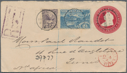 Neuseeland - Ganzsachen: 1901, Envelope QV 1d Red Uprated 2d, 2 1/2d Canc. "PALMERSTON 27 AP 01" Reg - Postal Stationery