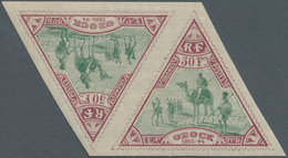 Obock: 1894, 50 Fr. Lilac Red/green In Tete-beche Pair, Mint, Fine, Signed (Yv. No. 64, €2.200,-). - Andere & Zonder Classificatie