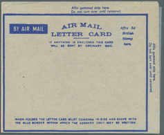 Ostafrikanische Gemeinschaft: 1941/1942, Two Different Types Of Air Mail Letter Cards In Blue On Whi - África Oriental Británica