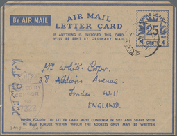 Ostafrikanische Gemeinschaft: 1944, Air Mail Letter Cards With Blue Value Tablet "25 CENTS / N 4", A - África Oriental Británica