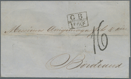 Panama: 1857, Maritime Mail Cover From Panama To Bordeaux In France, On Reverse British P.O. Split C - Panamá