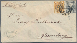 Peru: 1886, 1c. Orange With Triangular Overprint And 10c. Slate On Cover From Lima Apr.86 To Hamurg/ - Perù
