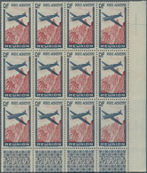 Reunion: 1938, Airmail 3.65fr. Slate-blue/carmine Without Value, Marginal Block Of Twelve From The L - Brieven En Documenten