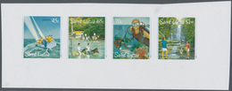 St. Lucia: 2004, Tourism, IMPERFORATE Proof Se-tenant Strip Of Four, Mint Never Hinged. - Ste Lucie (...-1978)