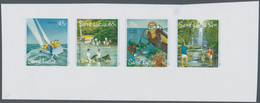 St. Lucia: 2004, Tourism, IMPERFORATE Proof Se-tenant Strip Of Four, Mint Never Hinged. - St.Lucia (...-1978)