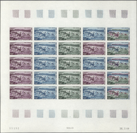 St. Pierre Und Miquelon: 1969. Complete Airmail Set (2 Values) In 2 Color Proof Sheets Of 25 Showing - Andere & Zonder Classificatie