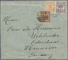 Samoa: 1891, SAMOA-USA COMBINATION LETTER, J.Davis Private Mail ½d. Brown-lilac And 2d. Orange On Co - Samoa