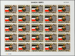 Samoa: 1980, Samoa, Complete IMPERFORATED Sheet Of 25 For 14s Stamp "Raissing Of The German Flag, 80 - Samoa