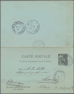 Senegal: 1892 Postal Stationery Doublecard With Attached Unused Reply Part Sent 1898 From Rufisque V - Other & Unclassified