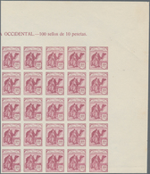 Spanisch-Sahara: 1937, Definitives "Camel Hoseman", Not Issued, 15c.-10p. Imperforate, Complete Set - Spanish Sahara