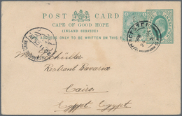 Kap Der Guten Hoffnung: 1905, POSTAL FRAUDE: 1/2d Stationery Card Uprated With Two Halfs Of 1/2d Gre - Cap De Bonne Espérance (1853-1904)