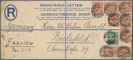 Südafrika - Ganzsachen: 1921/1924, Four Different Long-size REGISTERED LETTERS All Uprated And Comme - Andere & Zonder Classificatie