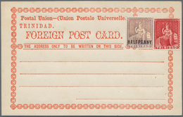 Trinidad Und Tobago: 1879/1882, Three Official Pre-paid Postcard Forms: 1. HALFPENNY Mauve And (1d) - Trinidad En Tobago (1962-...)