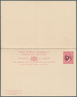 Trinidad Und Tobago: 1891, Stationery Double-card 1 D. Carmine On Cream With Surcharge Overprints "9 - Trinité & Tobago (1962-...)