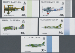 Tristan Da Cunha: 2008, 90 Years Royal Air Force (RAF) Complete IMPERFORATE Set Of Five And The Impe - Tristan Da Cunha