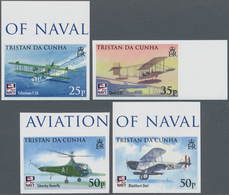 Tristan Da Cunha: 2009, 100 Years Royal Naval Aviation Complete IMPERFORATE Set Of Four, Mint Never - Tristan Da Cunha