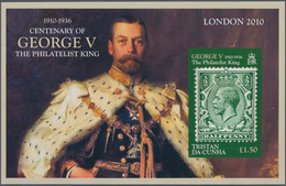 Tristan Da Cunha: 2010, Centenary Of KGV And London Stamp Exhibition IMPERFORATE Miniature Sheet, Mi - Tristan Da Cunha