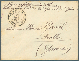 Tunesien: 1881, 23.10.: Rare "Corps Exp. De Tunisie Tunis" Post Mark On Filed Post Letter To France. - Tunisie (1956-...)