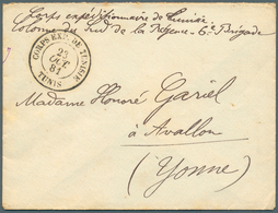 Tunesien: 1881, 23.10.: Rare "Corps Exp. De Tunisie Tunis" Post Mark On Filed Post Letter To France. - Tunesien (1956-...)