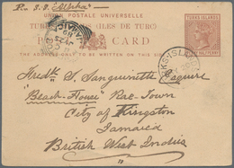 Turks- Und Caicos-Inseln: 1889, Penny Half Penny Brown Postal Stationery Card Tied By Circle Cancel - Turks & Caicos (I. Turques Et Caïques)