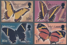 Turks- Und Caicos-Inseln: 2003, Butterflies Complete IMPERFORATE Set Of Four, Mint Never Hinged And - Turks And Caicos