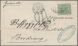 Uruguay: 1874, 20 C Green Single Franking Tied By Bar Handstamp And Besides Octagon Ship Post Cancel - Uruguay