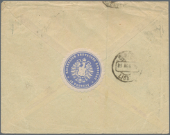 Uruguay: 1890, "KAIS. DEUTSCHES KONSULAT..." Blue Paper Seal On Reverse Of A Letter To Leipzig, In F - Uruguay