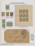 Uruguay: 1892, Definitives "Coat Of Arms/Symbols", 1c. Green, Specialised Assortment Incl. Die/plate - Uruguay