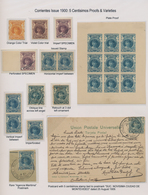 Uruguay: 1900, Corrientes Issue, 5c. Blue, Specialised Assortment Incl. Imperf. Plate Proofs, Colour - Uruguay