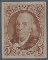 Vereinigte Staaten Von Amerika: 5c Red Brown, 1875 Reprint Of 1847 Issue (Scott 3), Full To Large Ma - Other & Unclassified