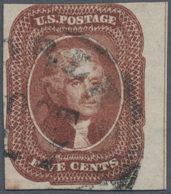 Vereinigte Staaten Von Amerika: 5c Jefferson 1863 (Scott 12), Very Wide Margin At Right With Vertica - Other & Unclassified