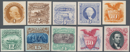 Vereinigte Staaten Von Amerika: 1c-90c 1869 Issues, Plate Proof On Card (Scott 112P4-122P4, 129P4), - Andere & Zonder Classificatie